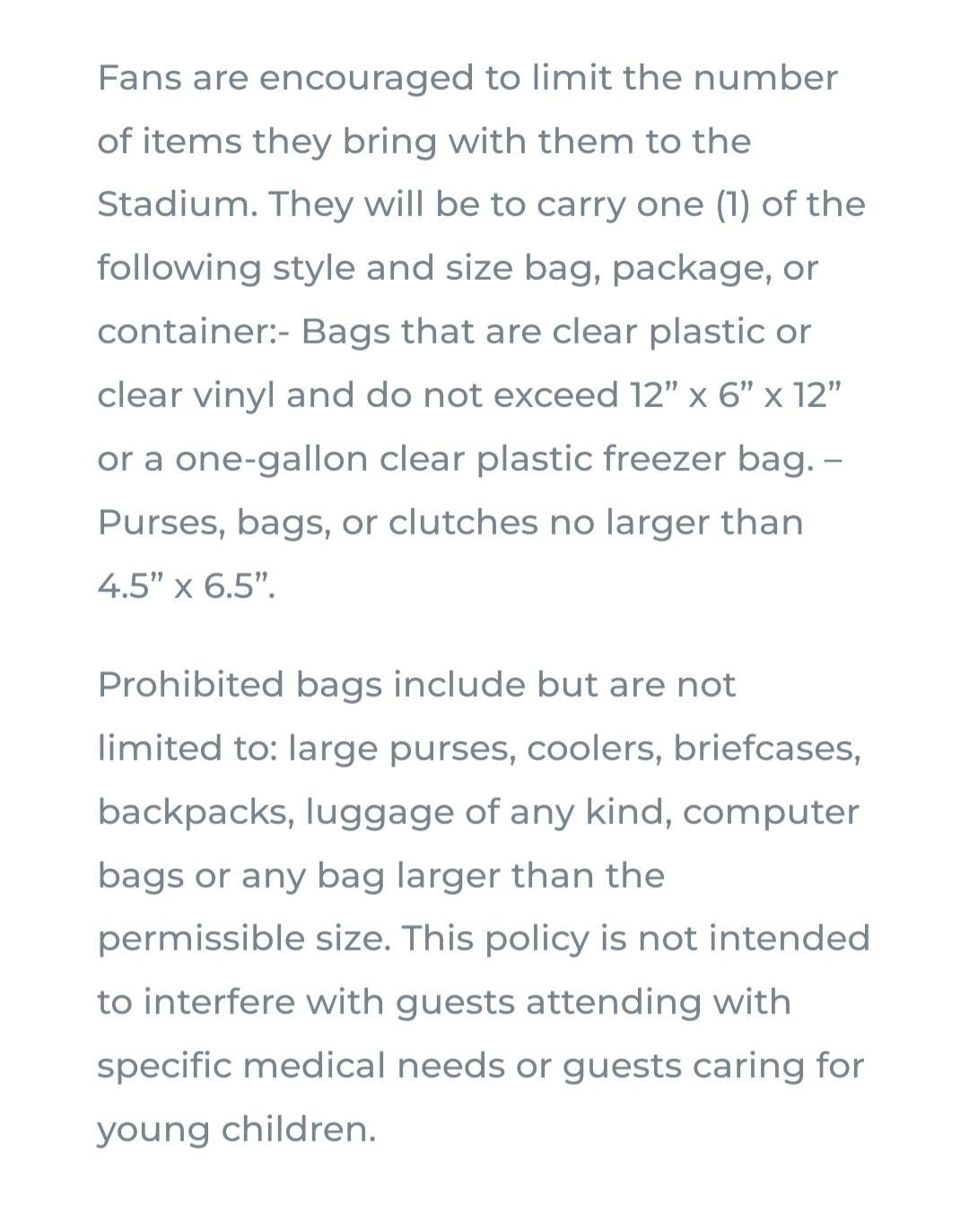 221114 Born Pink Banc of California Stadium bag policy strict