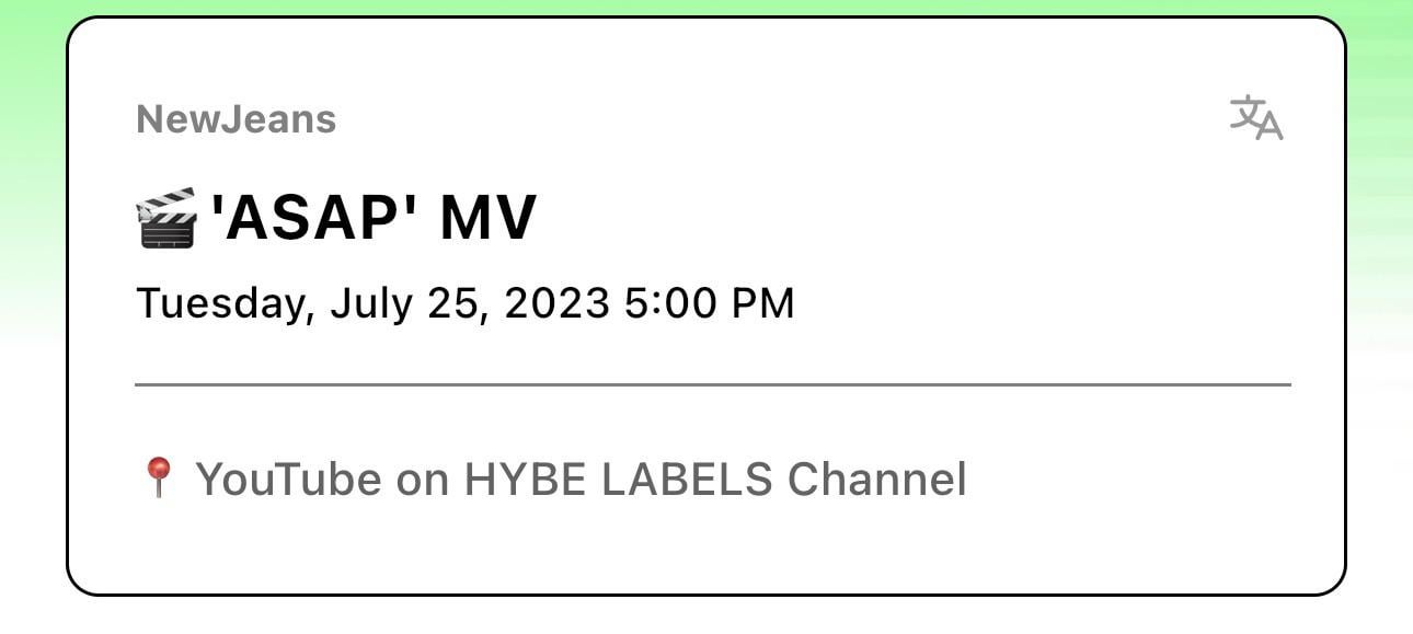 230721 NewJeans ASAP MV Releases 230726 12 AM KST PTKOREA 230721-newjeans-asap-mv-releases-230726-12-am-kst-ptkorea